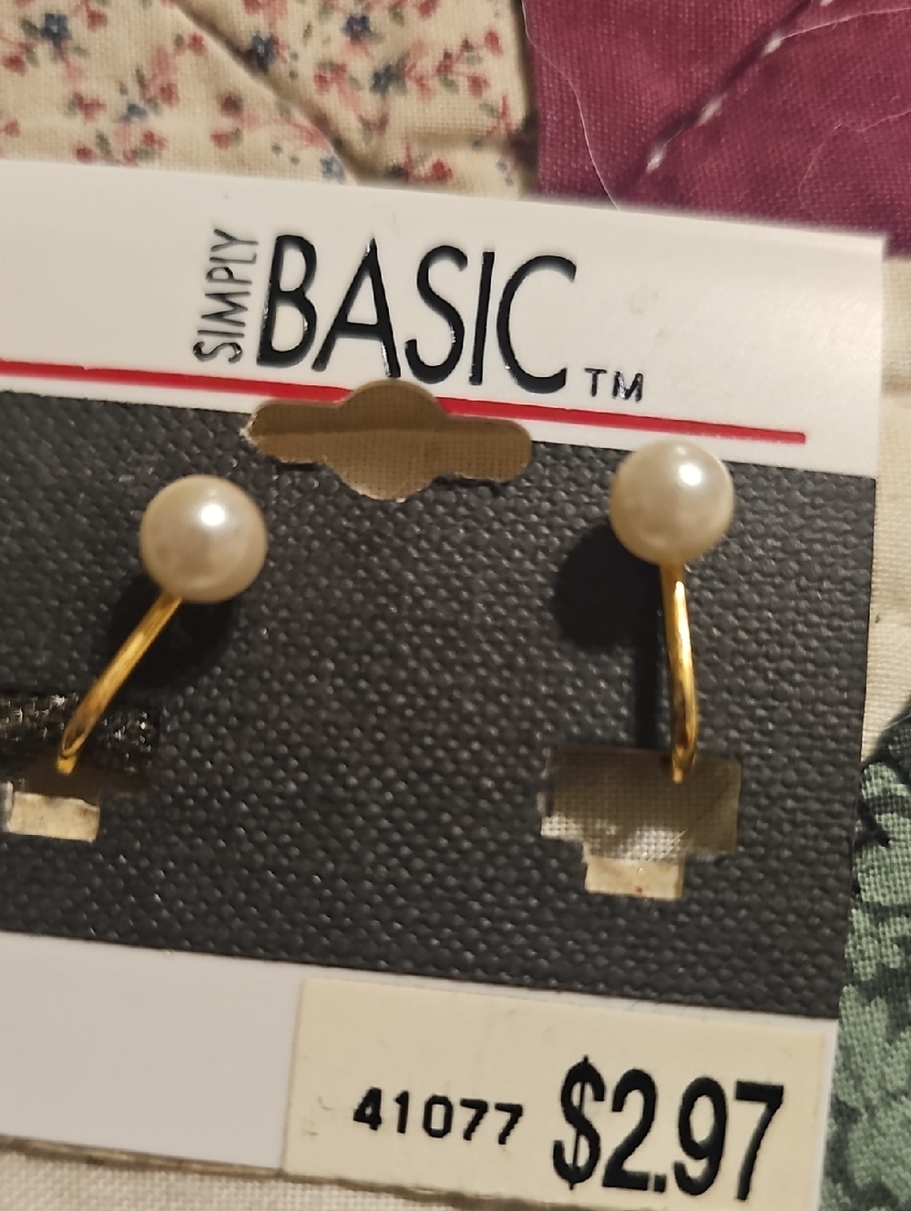Simply Basic Gold-Tone Pearl Drop Earrings - Cream